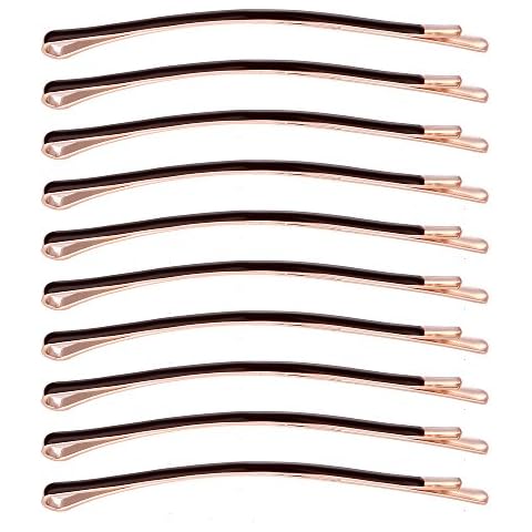 LONEEDY Pack of 10 Curved Jumbo Bobby Pins,Hair Clips(Brown) Cover