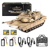 AOFT TECHNOLOGY US M1A2 Abrams Army Tank Model 1/16 2.4GHz Remote Control Tank with Sound & Light 360 Degree Turret Rotation Henglong 3918-1 RC Toy for Ages 14+ or Adults