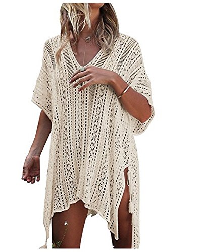 NFASHIONSO Fashion Beach Swimsuit for Women Sleeve Coverups Bikini Cover Up Net