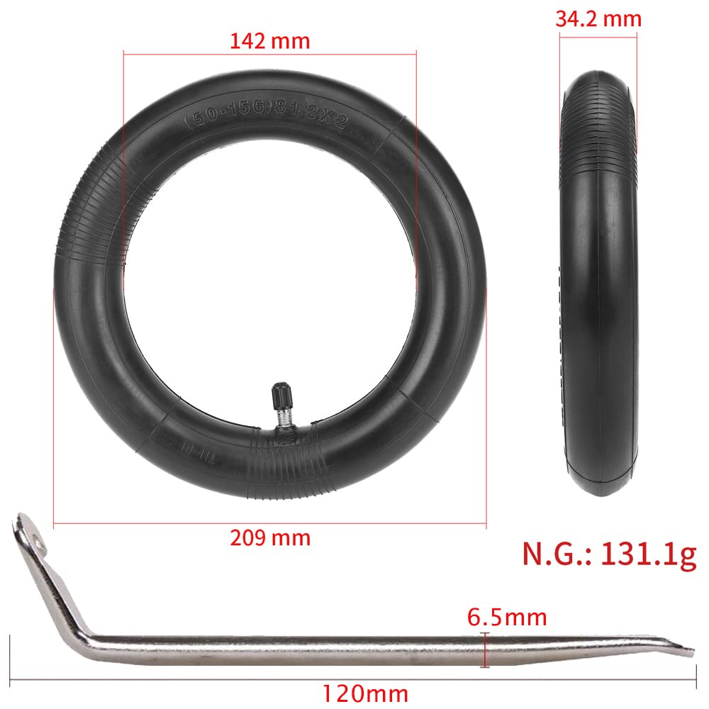 Flycoo Inner Tubes for MI Electric Scooter 3 for Xiaomi M365 / Pro Electric Scooter 8 1/2x2 Front/Rear Replacement Tyre Double Layer + 3 Levers