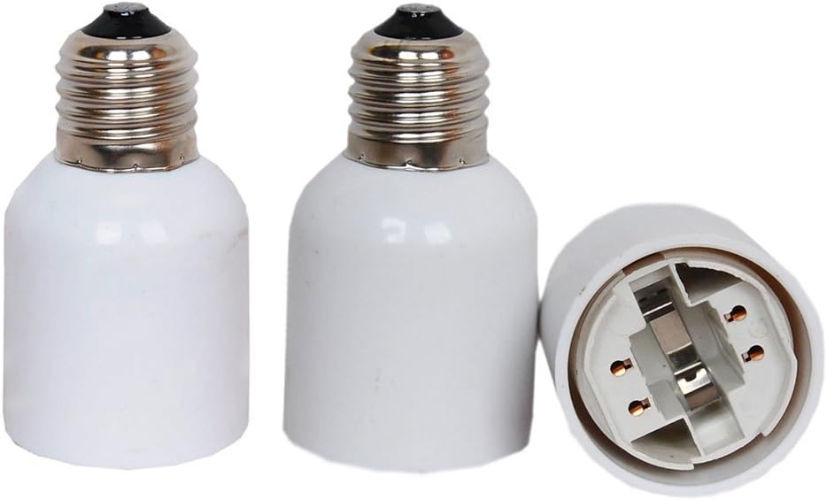 E27 to G24 Adapter,TWDRTDD 3 Pack E26/E27 Edison Screw to 4 Pin G24 Base Bulb Socket Adapter Converter