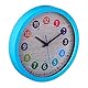 Relaxdays Wanduhr Kinder, Ø 30 cm, Bunte Zahlen, Uhrzeit Lernen, Kinderzimmeruhr Jungen & Mädchen, Kinderuhr Wand, blau