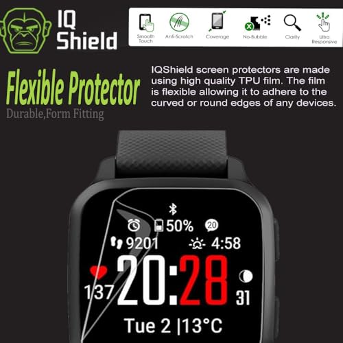 IQShield 6 Pack for Garmin Venu Sq 2 Screen Protector Easy Install Ultra Thin Smudge-Resistant Anti-Scratch Anti-Bubble Clear TPU Film
