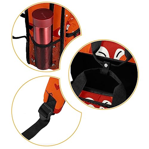 Cartable sac à dos garçons motif renards orange réglable - 2