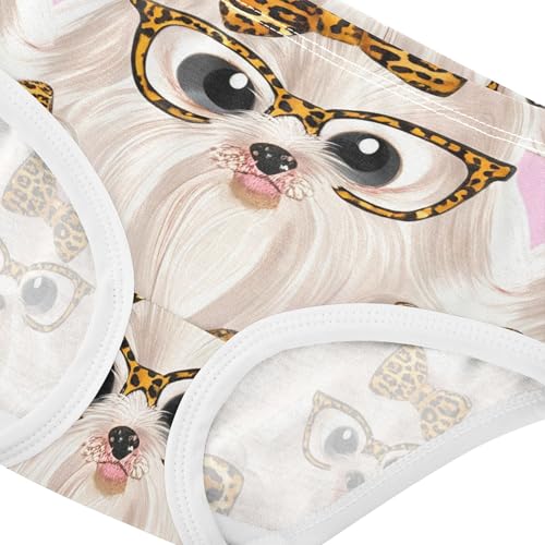 Cotton Girls Underwear Toddler Cute Dogs Funny Poodle Panties for Girl Stylish Kids Briefs Undies 2t4