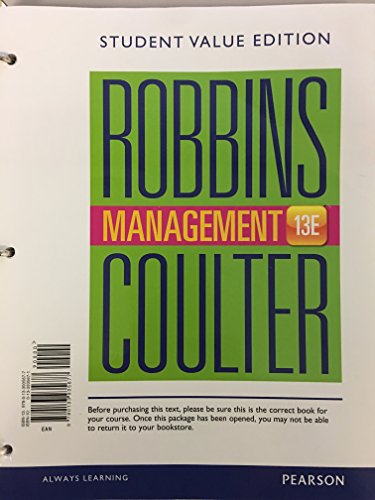 Management, Student Value Edition 0133935671 Book Cover