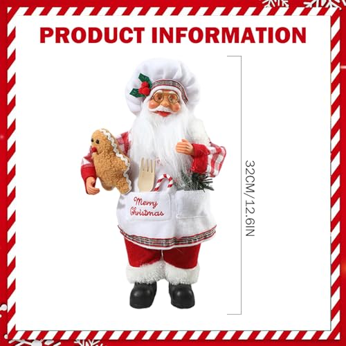 Figurines de Noël Père Noël chef cuisinier debout pour décoration de table