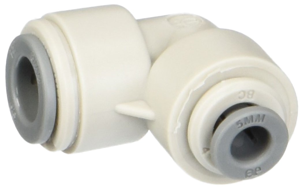 John Guest Reducing Elbow 5/16 inch Tube OD x 3/16 inch Tube OD (one Supplied)