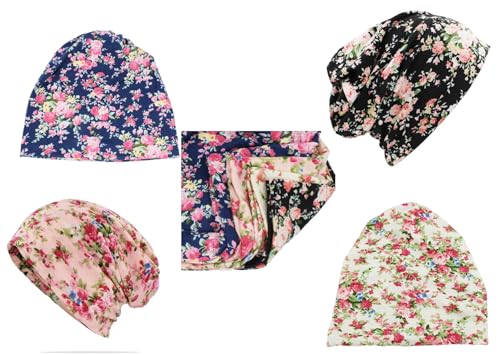 Bonnet chimio anti-frottement lot de 4 bandeaux alopécie en tissu respirant