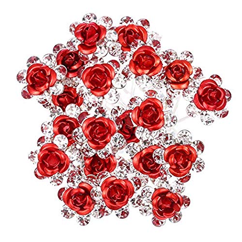 WOIWO 20 PCS Crystal Hair Pins Rose U-sharped Design Metal