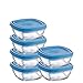 Duralex Made In France Lys 20-Ounce Square Bowl with Lid, Set of 6