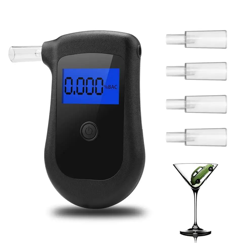 Dr mom Professional Gadgets Breath Alcohol Analyzer Reusable Alcohol Tester High Accuracy Alcohol Tester-(Black)