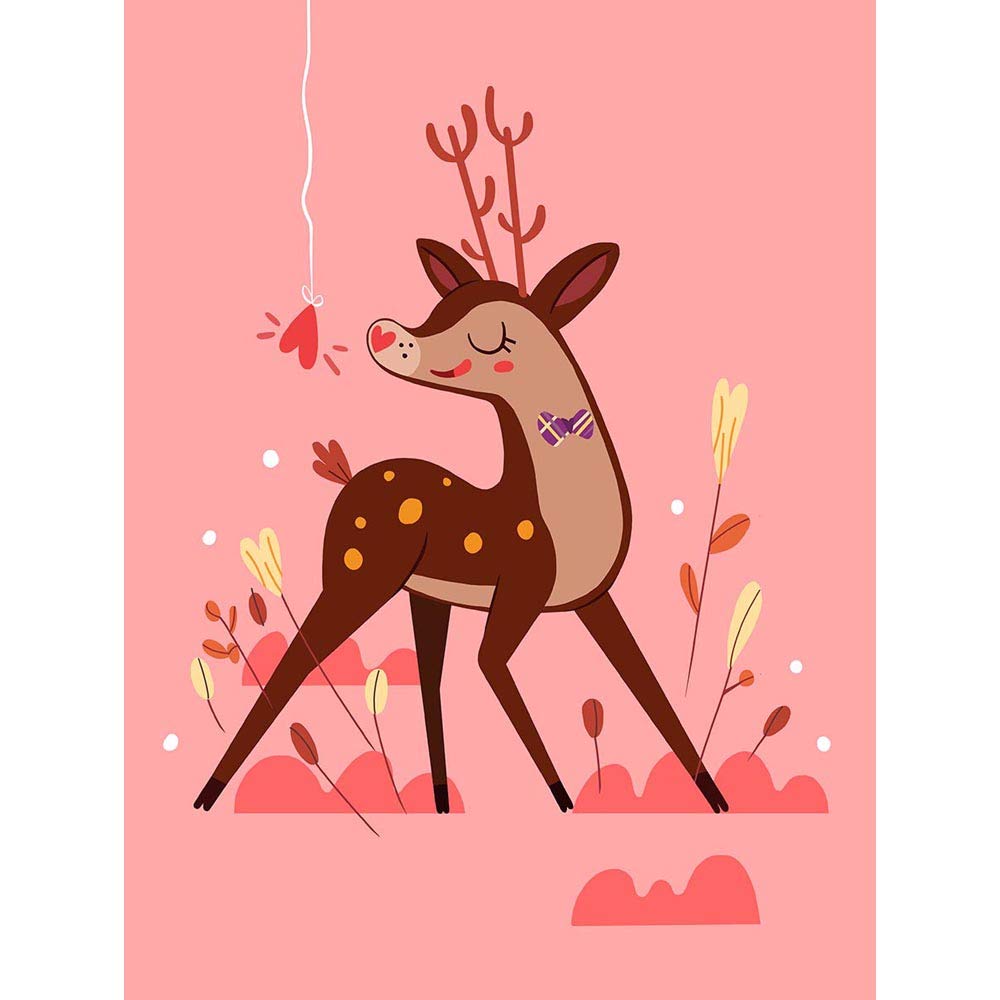 Wee Blue Coo Stag Love Unframed Wall Art Print Poster Home Decor Premium
