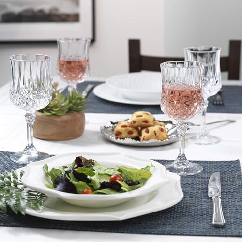 Image of Crystal Wine Glasses 230ml, Set of 6 Long Wine, Burgundy Clear Glasses with Stem for Wedding Anniversary, Birthday, Gift (RKT-09, Set of 6)
