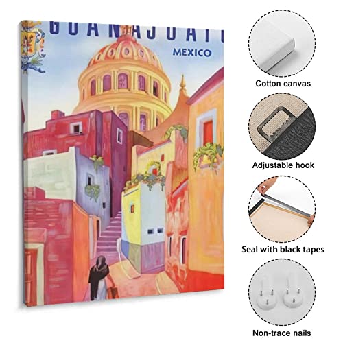 Posters Vintage Posters Colonial Streets Of Guanajuato, Mexico Wall Art Wall Art Paintings Canvas Wall Decor Home Decor Living Room Decor Aesthetic 24X32Inch(60X80Cm) Frame-Style #TOP2