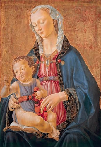 Affiche Toile Ghirlandaio Lady Col Bambino reproduction portrait d'art mural de 60x90cm