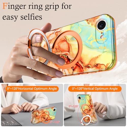 Casehas for iPhone 17e Case 2026, [Magnetic Invisible Stand] [Compatible with MagSafe] [Military Grade Drop Protection] Slim Translucent Matte Back Shockproof Protective Cover, Cosmic Orange - image 4