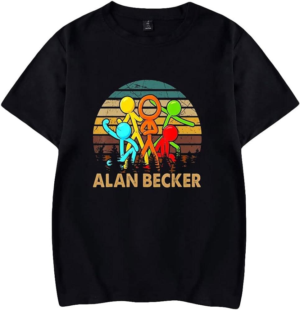 PqrxtfngCartoon Alan Becker Merch T-Shirt Crewneck Short Sleeve Summer Funny Men/Women Tshirt Harajuku Streetwear Clothes