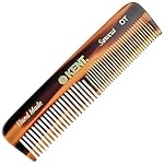 Kent OT 4.4″ Pocket Comb – Fine & Wide Tooth Handmade Comb for Hair, Beard, Mustache. Ideal for Travel. Saw Cut and Hand Polished.