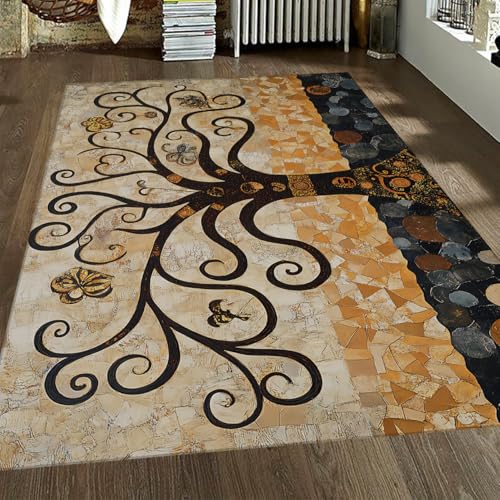 Tapis 140x200cm abstrait lavable machine style minimaliste salon