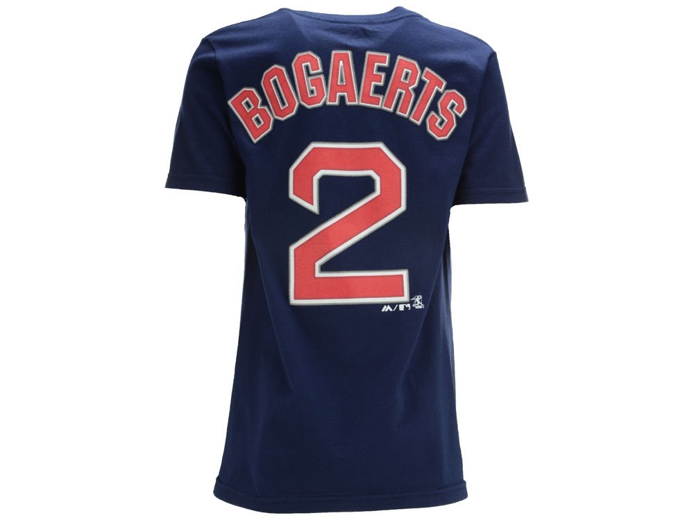 Majestic Xander Bogaerts Youth Boston Red Sox Navy Name and Number Jersey T-Shirt