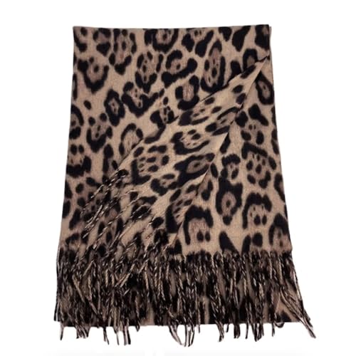 Secret for Longevity Extra Large Long Sheer Black Brown Tan Camel Khaki Latte Ocelot Leopard Cheetah Animal Print Scarf Wrap Shawl Pashmina Sarong Medium Weight Cashmere Feel 28