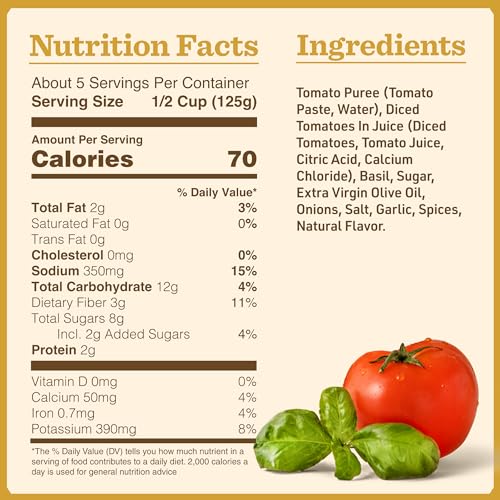 Image of Bertolli Pasta Sauce with Tomato and Basil, Spaghetti Tomato Sauce, 24 oz