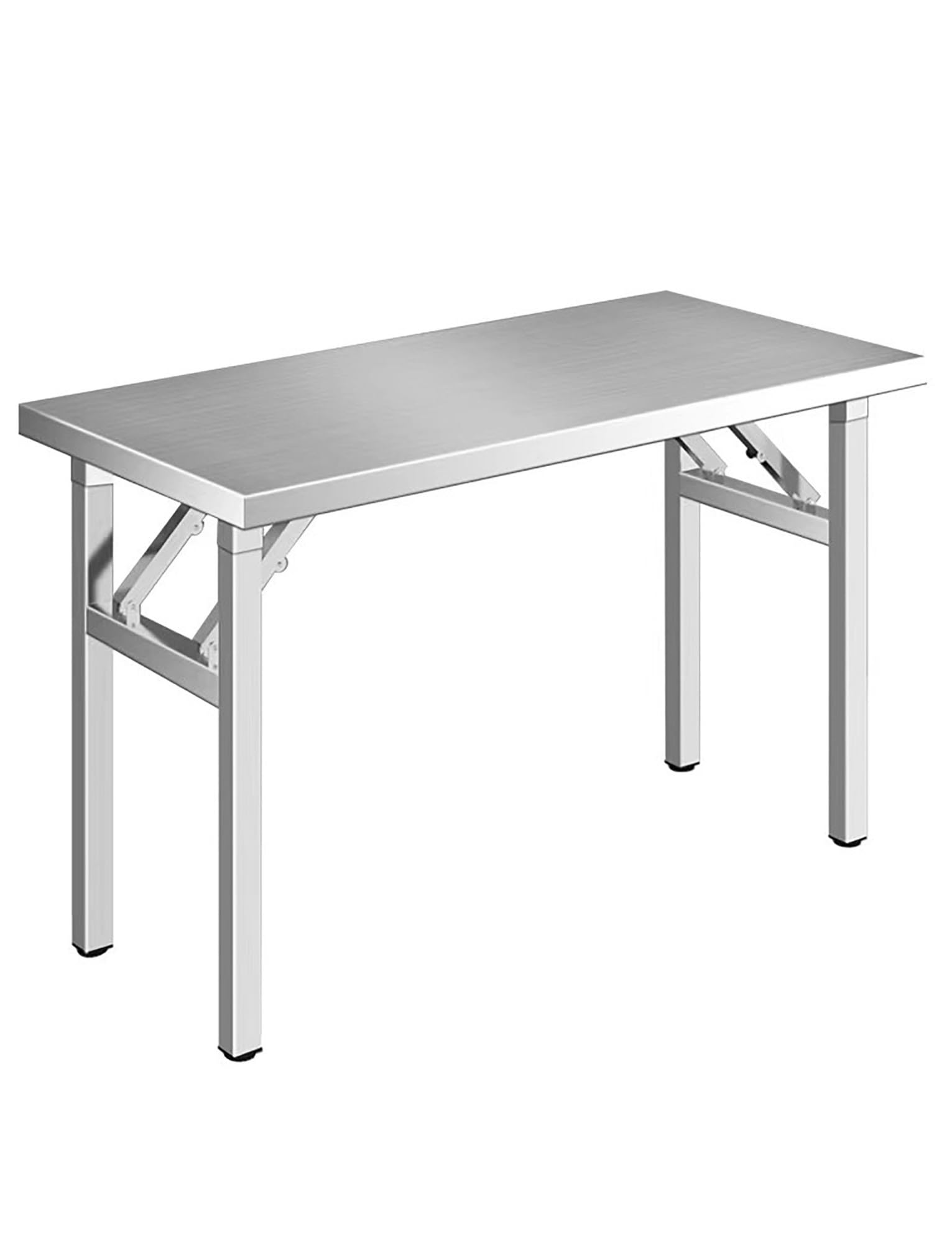 Mesa plegable de acero inoxidable, portátil y resistente para picnic, fiesta y comedor, sin montaje