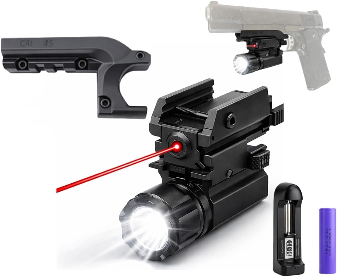 GOTICAL M1911 Picatinny Rail Mount for Hunting Shooting | 1911 Rail Adapter Strong Grips (Rail Mount, Laser & Flashlight)