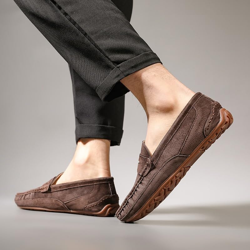 Mens Loafers Round Toe Solid Color Penny Loafers Comfortable Flexible Slip Resistant Classic Slip-ons3