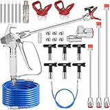 32-teiliges Set mit Farbspritzpistole Airless 3600 PSI, Hochdruckschlauch, umkehrbare Sprühaufsätze, Verlängerung, Filter usw. (32 Stück Airless-Lackierpistolen-Set)