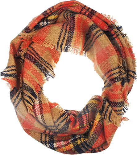 VIVIAN & VINCENT Fall Winter Infinity Scarf for Women Scottish Tartan Lightweight Warm Plaid Loop Scarves2