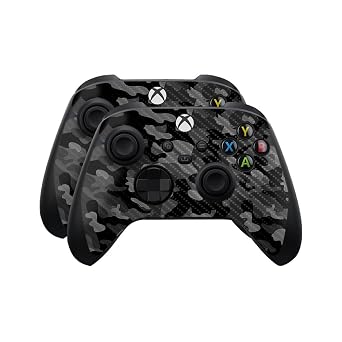 Carbon Fiber Skin Compatible with Microsoft Xbox Series X|S Controller 2 Pack - Black Camo - Premium 3M Vinyl Protective Wrap Decal Cover - Easy to Apply | Crafted in The USA by MightySkins