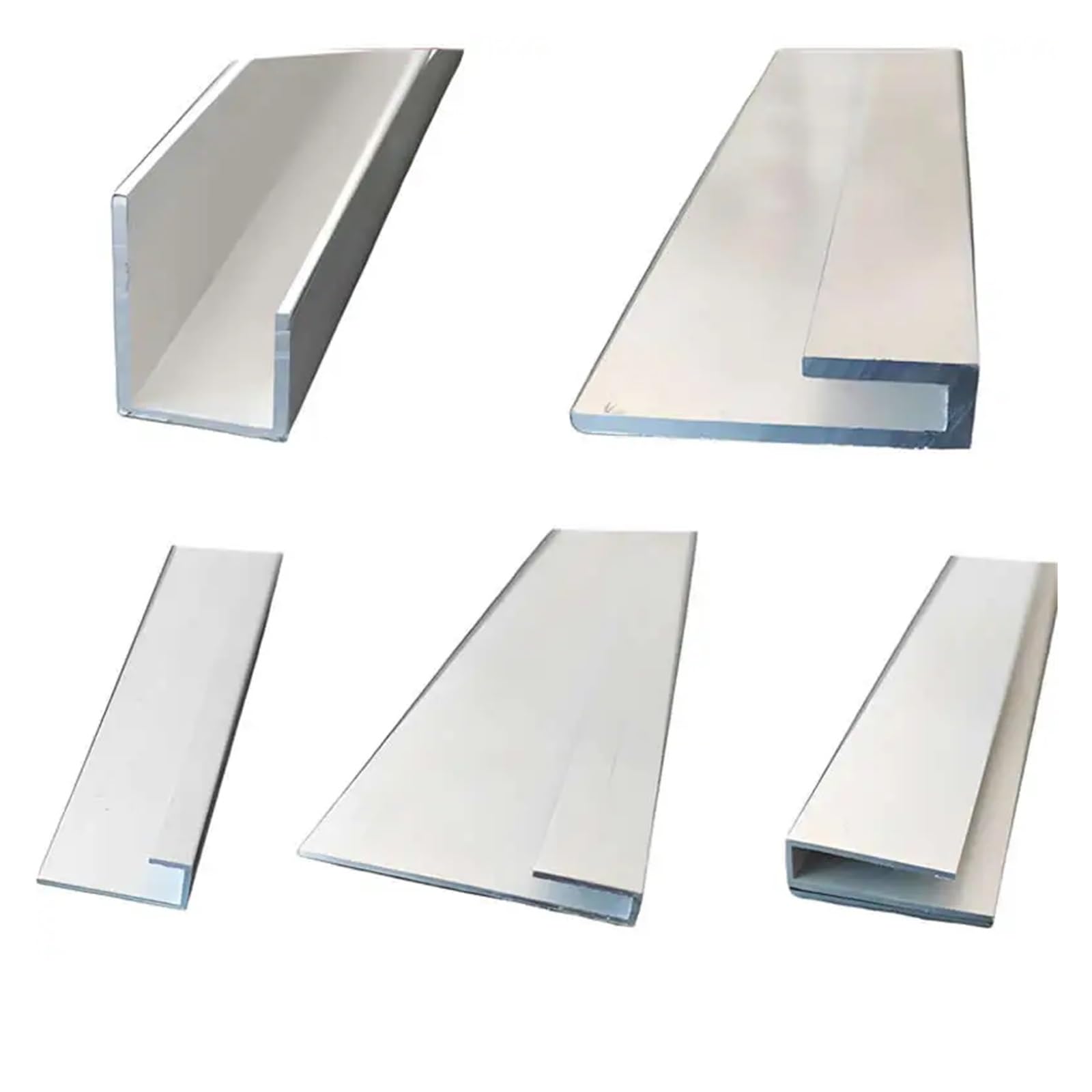 Perfil en U de Canal Aluminio, Perfil for molduras Bordes Muebles, Marcos Bricolaje, 495 mm Longitud, Varios tamaños