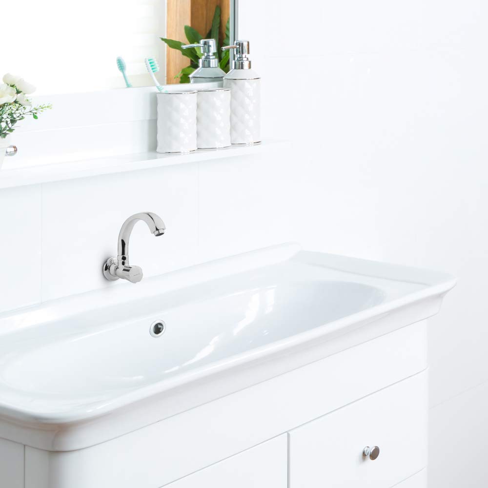 Hindware Contessa Sink Cock - Chrome Swivel -8