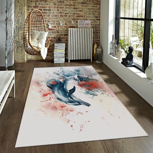 Tapis antidérapant dauphin lavable et léger pour intérieur - 2