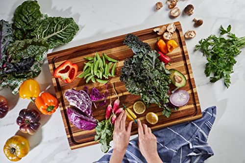 Sonder Los Angeles, Xxl Thick Teak Wood Cutting Board With Juice Groove, 23X17X1.5 In Large (Gift Box Included) #TOP3