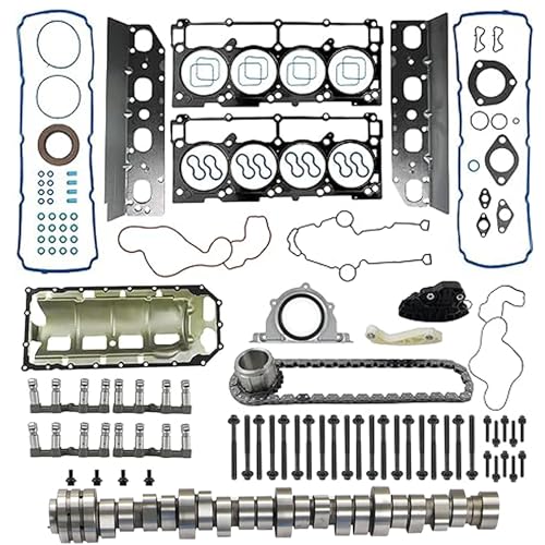 5.7 Hemi Engine MDS Lifters Camshaft Kit Timing Chain Kit Head Gasket Set Replacement for Chrysler Dodge Challenger Durango Jeep Grand Cherokee Commander 5.7L 2009-2015 5038684AA 5038785AB 53022263AE