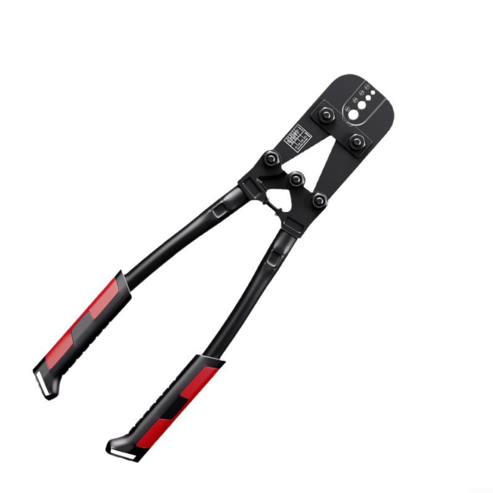 Pinza crimpatrice resistente con 4 matrici, in acciaio al carbonio ad alto tenore di carbonio, per manicotti rotondi in alluminio, 39 cm, pinza crimpatrice ergonomica per cavi