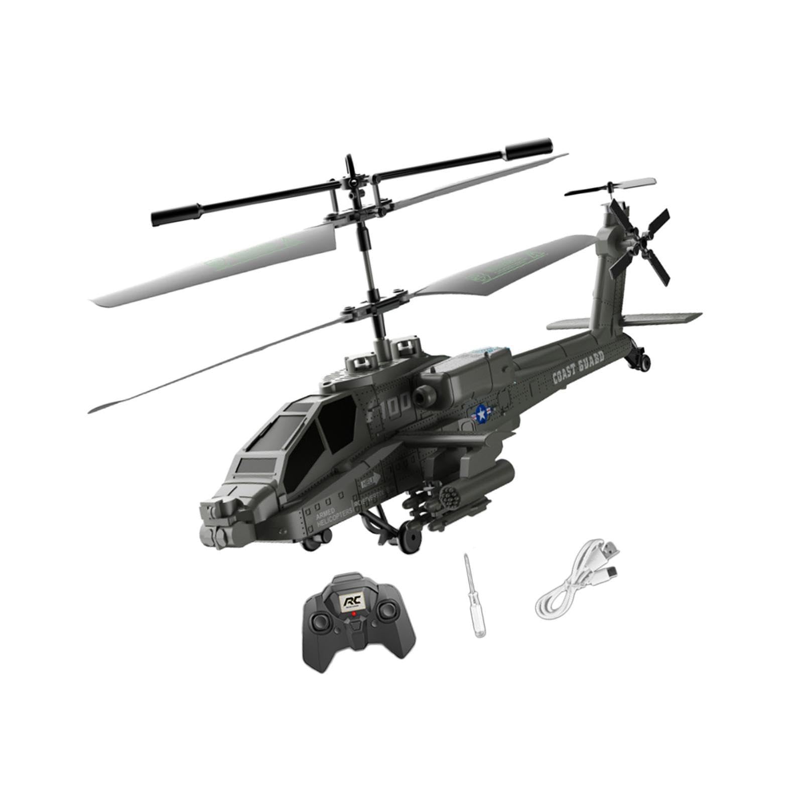 Harilla Ferngesteuerter Hubschrauber mit Lichtern, Sammlerstücke, 1 Schlüssel, Start/Landung, Flugzeug, Gyro-Stabilisator, RC-Helikopter für Anfänger, Grün