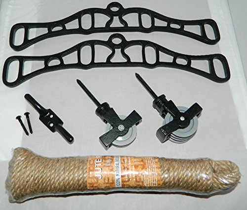 Ironmongery World Clothes Airer Dryer Kitchen Rack Laundry Ceiling Drier - Black