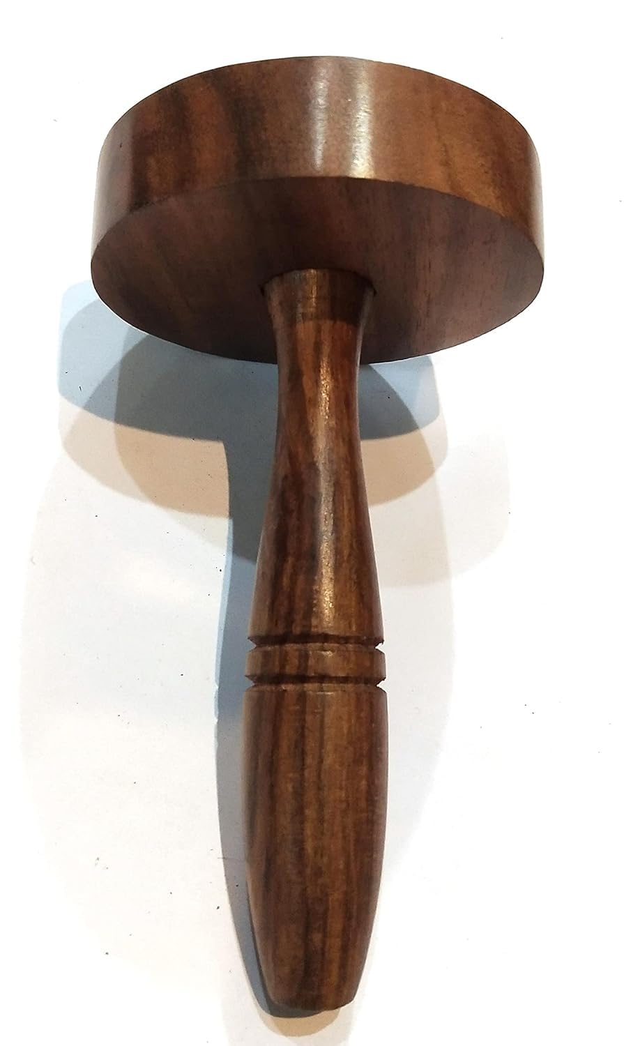 Wooden Hand Masher | Single Block/Jointless Wood | Paratha Seakni | Roti Presser | Potato/Pav Bhaji Masher | 1 Pc-image-5
