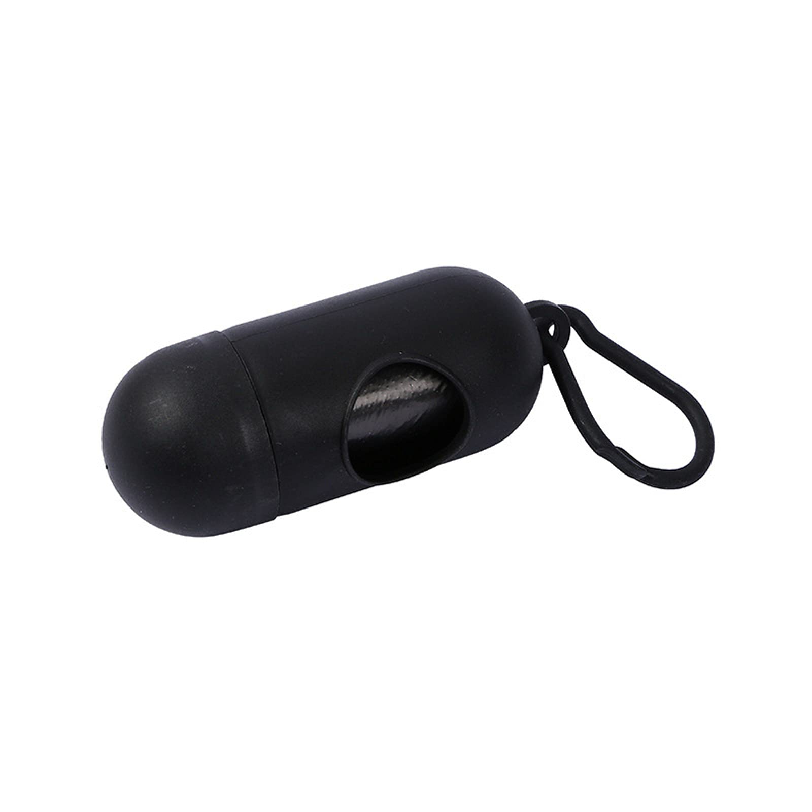 100x Hundekotbeutel Spender Beutelspender mit Leinenclip schwarz inkl. 15 Stück Hundekotbeutel