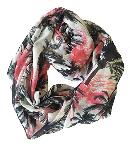 aesthetinc Palm Tree Tropical Print Infinity Loop Scarf Wrap 33