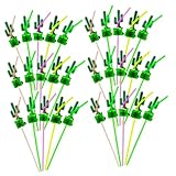 30pcs Straw Green Decor Birthday Party Straws Ice Cream Straws Plastic Paper for Party Beach Drinking Cactus Supplies Child