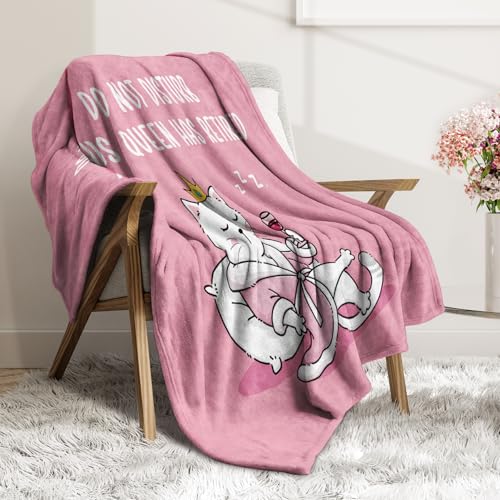 Encoink Retirement Gift for Woman, Funny Retirement Blanket, Cool 2026 Retired Gifts for Women, Friends, Coworker, Nurse, Teacher, Happy Retirement Gifts Ideas, Retired Queen Cat Pink Blanket(50 * 60) by Encoink - Used condition - Image 2