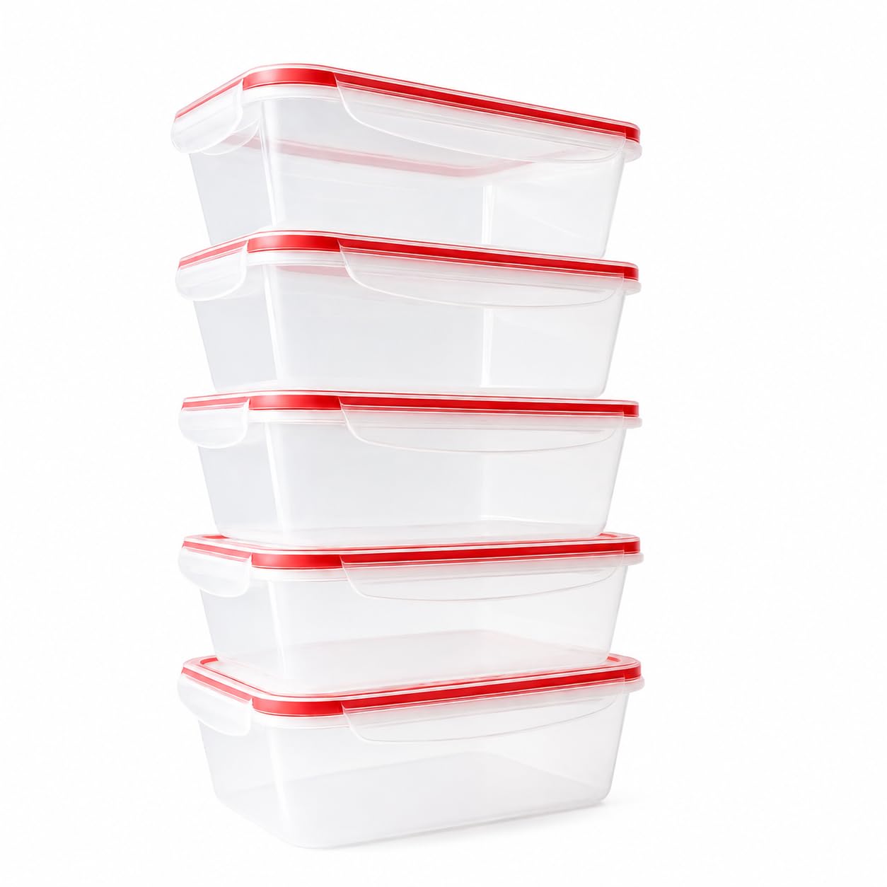 delka Airtight Food Storage Containers Pack of 5 (5 x 1000ml) BPA-Free Plastic with Lids – Stackable & Leak-Proof Meal Prep Boxes, Microwave, Freezer & Dishwasher Safe, Kitchen Organiser
