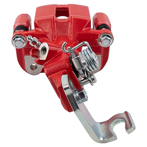 Image of TRQ Rear Right Brake Caliper w /Bracket Performance Red Passenger Side