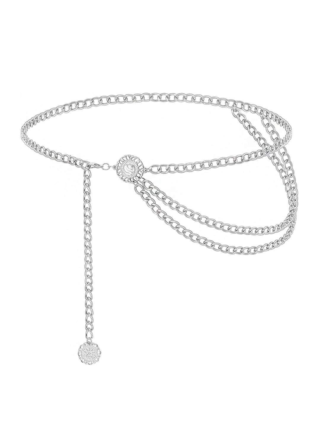 Yellow Chimes Waist Chain for Women and Girls Fashion Hip Chain for Women | Silver Toned Multilayered Belly Chain | Birthday Gift for girls and women (B0BPS31HGB) Amazon Price History, Amazon Price Tracker