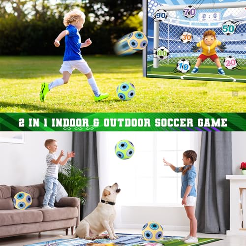 Image of DRAMATION Soccer Games for Kids Ages 3-12, Soccer Toys with 59*39.4'' Tapestry Soccer Goal and 3 Sticky Soccer Balls, Indoor and Outdoor Soccer Shooting Training Toys for Boys 2026 Soccer Party Favors